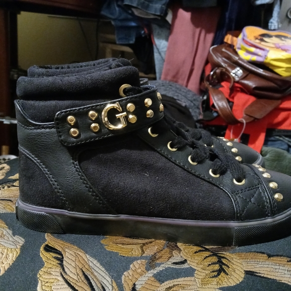 🏀🎒GUESS HIGH TOPS BLACK&GOLD🥊💝 - Picture 7 of 14